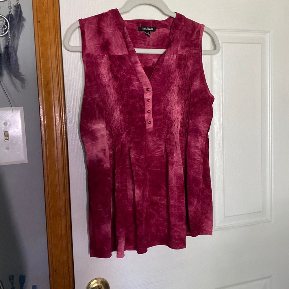 Roz&Ali Pink Tie Dye Top